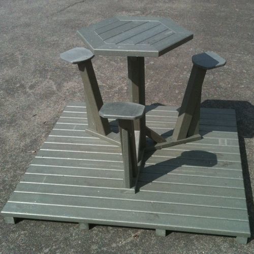 Table mange-debout contemporaine - Urban'Ex - en matières recyclées / avec piètement en matières recyclées / octogonale