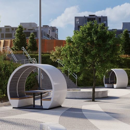 Cabine de jardin en composite - The meeting pod - en matières recyclées / pour espace public / bois