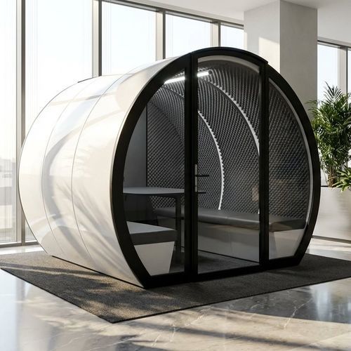 Bureau POD avec éclairage intégré - The meeting pod - acoustique / avec rangement intégré / avec porte vitrée