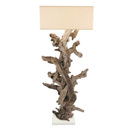 Lampe sur pied - EGEE  - BLEU NATURE - en acier laqué / en coton / design original