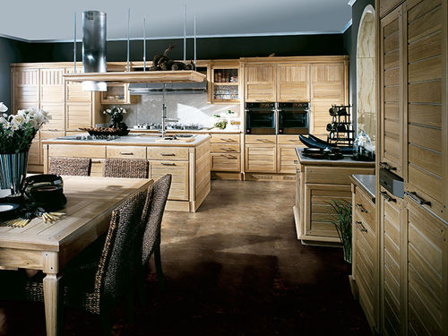 Cuisine contemporaine - BAMBOO - BRUMMEL - en bois massif / en bois laqué / en inox