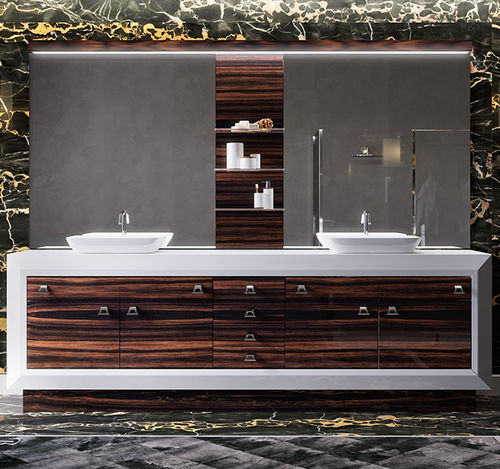 Meuble vasque double - OPERA 30 "TEMA" - BRUMMEL - à poser / en bois / en acier
