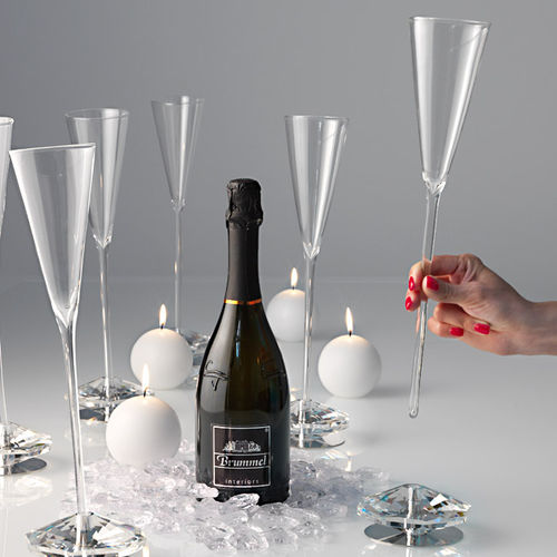 Flûte à champagne en cristal - DIAMOND  - BRUMMEL - professionnelle