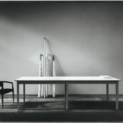 Table contemporaine - TABLE BLANCHE - BULO - en bois laqué / avec piètement en métal / rectangulaire