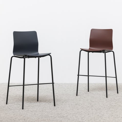 Tabouret de bar contemporain - VVD - BULO - en cuir / en tissu / avec piètement en métal