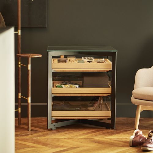 Table d'appoint contemporaine - b Solitaire - Bulthaup - en chêne / en verre / en métal