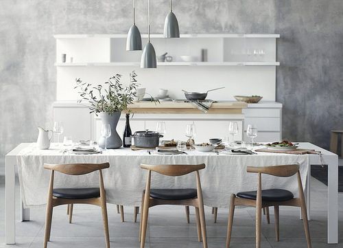 Table contemporaine - c2 - Bulthaup - en stratifié / avec piètement en bois / avec piètement en stratifié