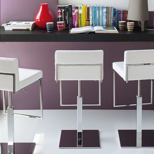 Chaise de bar contemporaine - EVEN PLUS - calligaris - d'intérieur / en cuir / avec piètement en acier