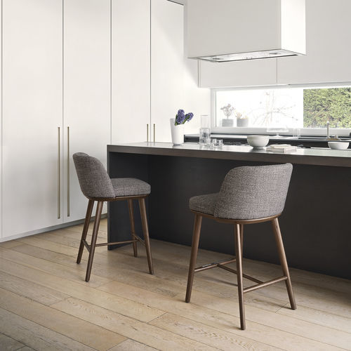 Chaise de bar contemporaine - foyer - calligaris - d'intérieur / en tissu / avec piètement en frêne