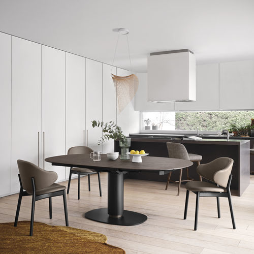 Table contemporaine - elson - calligaris - en verre / en céramique / en marbre