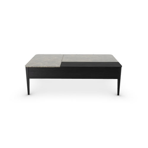 Table basse contemporaine - AROUND - calligaris - en céramique / avec piètement en bois / rectangulaire