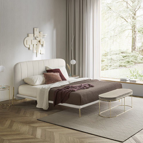 Lit double - le marais - calligaris - contemporain / tapissé / avec tête de lit
