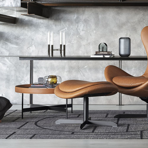 Repose-pied contemporain - LAZY - calligaris - en tissu / en frêne / en métal