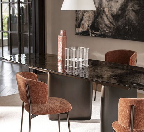 Chaise de salle à manger contemporaine - FLEX - calligaris - d'intérieur / en métal / en cuir