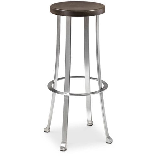 Tabouret de bar contemporain - DIVINO - CANTORI - en chêne / avec piètement en acier inoxydable / 4 pieds