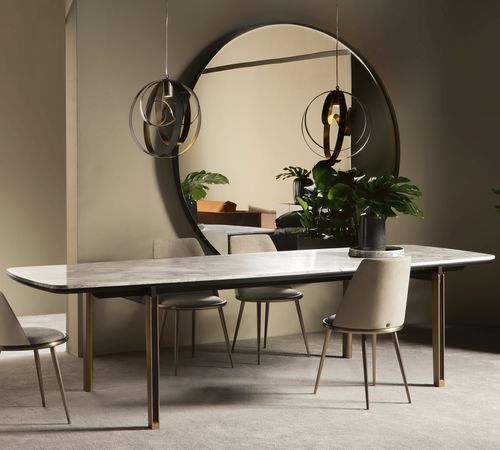 Table contemporaine - MIRAGE - CANTORI - en métal / bois / en marbre