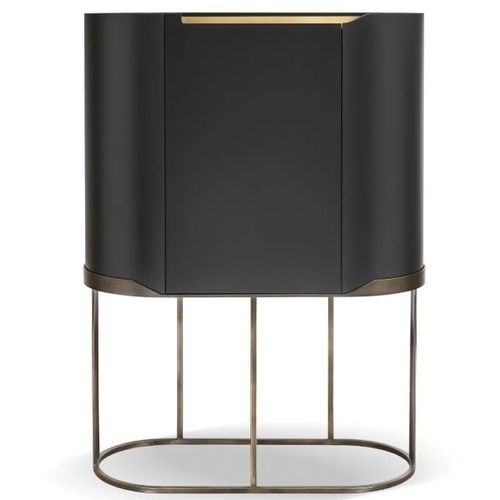 Meuble bar contemporain - OASI - CANTORI - en verre / en métal / avec porte battante