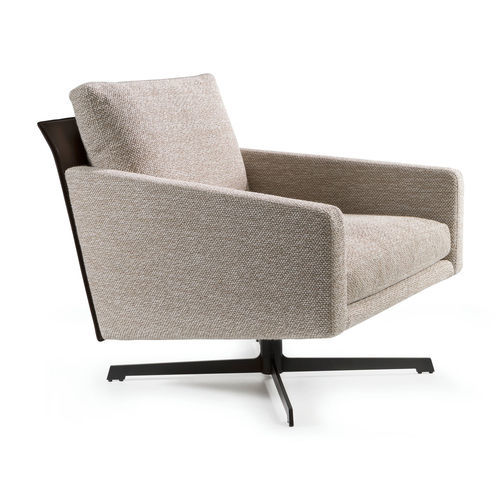 Fauteuil contemporain - SHARON - CANTORI - en tissu / en cuir / en hêtre