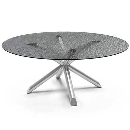 Table à manger contemporaine - Thomas - CANTORI - en verre / en marbre / avec piètement en acier inoxydable