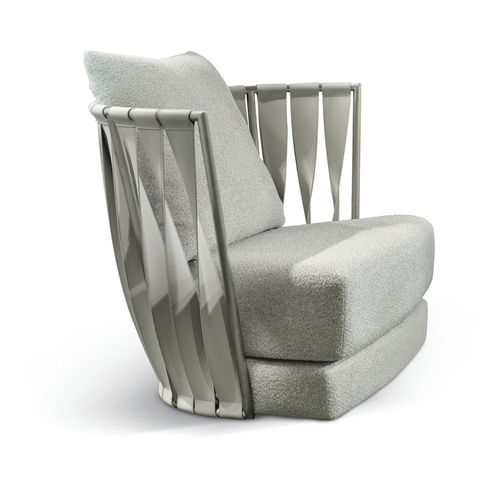 Fauteuil contemporain - TWIST - CANTORI - en tissu / en acier inoxydable / avec coussin amovible