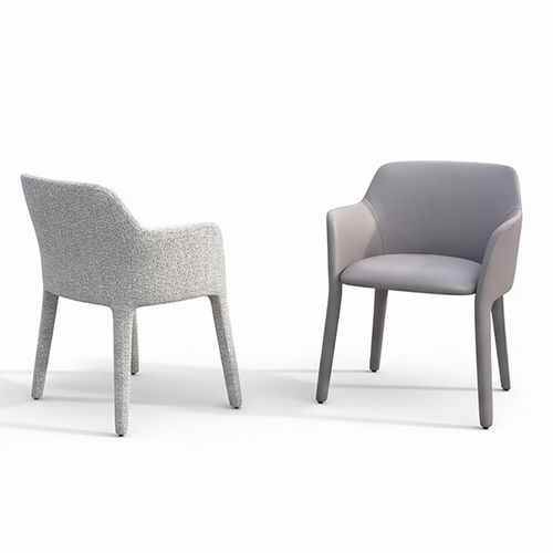 Fauteuil contemporain - KATERINA - CANTORI - en cuir / en tissu / en bois