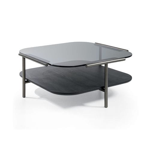 Table basse contemporaine - CLOUD - CANTORI - en métal / en verre / avec piètement en métal