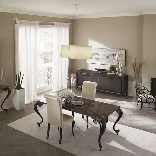 Table design nouveau baroque - GEORGE - CANTORI - en bois / en granite / avec piètement en bois