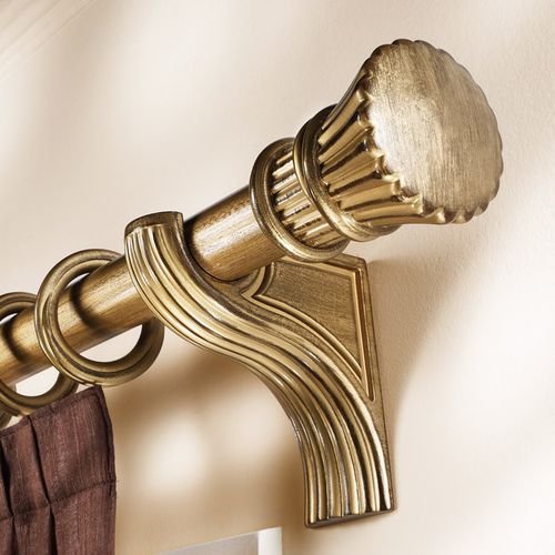Tringle à rideaux en aluminium - LUDOVICA - CASA VALENTINA - en bois / fixation murale / pour fenêtre