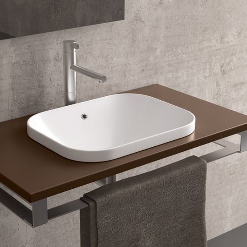 Vasque semi-encastrée - MOVADO 58 - Ceramica Althea - en céramique / rectangulaire / sans trou