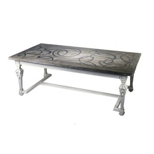 Table à manger de style - CHELINI 1898 : ART. 1261 + TOP 6000 - CHELINI - en bois massif / avec piètement en bois massif / rectangulaire