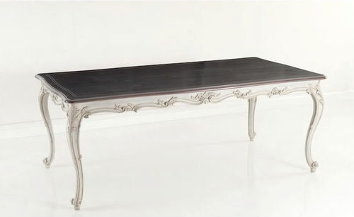 Table à manger de style - CHELINI 1898 : ART. 2130 - CHELINI - en bois massif / avec piètement en bois massif / rectangulaire