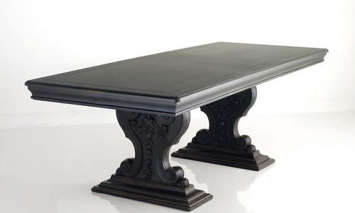 Table à manger de style - CHELINI 1898 : ART. 204 + TABLE TOP ART. 6003 - CHELINI - en bois massif / avec piètement en bois massif / rectangulaire