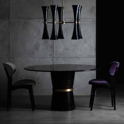 Table à manger contemporaine - CONE - CHELINI - en bois / avec piètement en bois / ronde