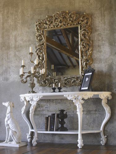 Console de style - ART. 2081 - CHELINI - en bois / avec piètement en bois / demi-lune