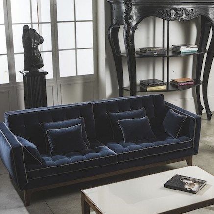 Canapé contemporain - YVAN - CHELINI - en tissu / à coussins / bleu