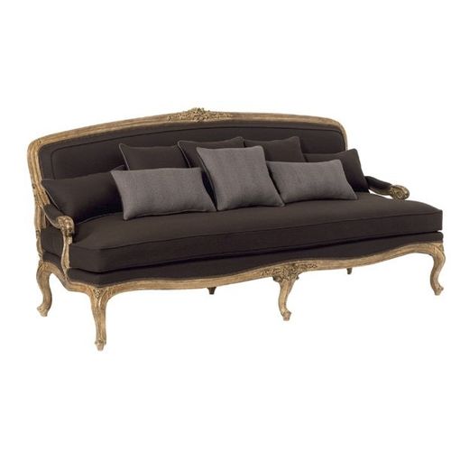 Canapé Louis XV - ART. 2148 - CHELINI - en tissu / marron / 3 places