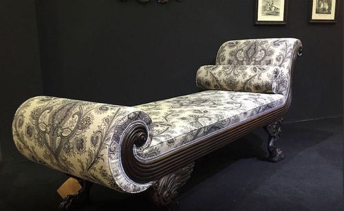 Chaise longue de style - CHELINI - en tissu / en bois