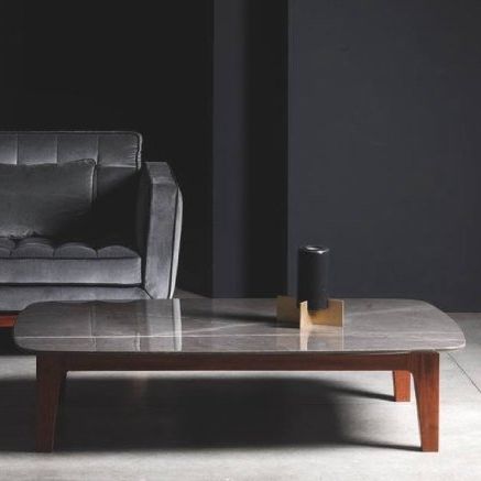 Table basse contemporaine - CHELINI - bois / en marbre / avec piètement en bois