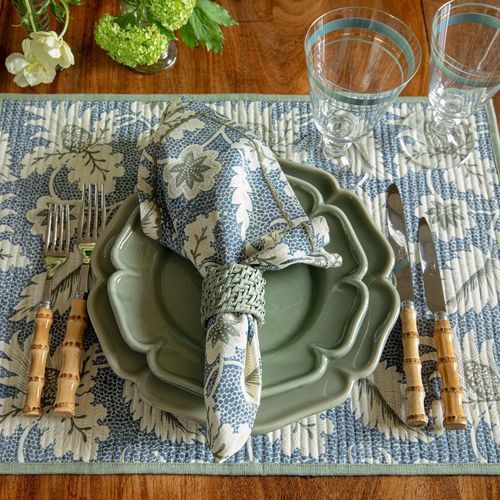 Serviette de table en lin - HONEYCOMB TRELLIS - CHELSEA TEXTILES - multicolore / à motif nature / à usage domestique