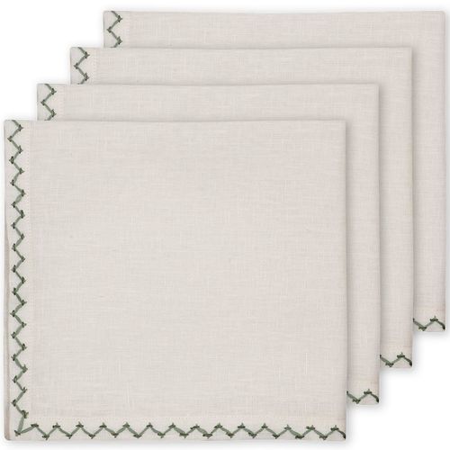 Serviette de table en tissu - ZIG-ZAG CHAIN  - CHELSEA TEXTILES - en lin / à motif / à motif chevrons