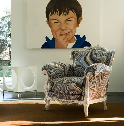 Fauteuil design nouveau baroque - ALICE CR/871 - CREAZIONI - en tissu