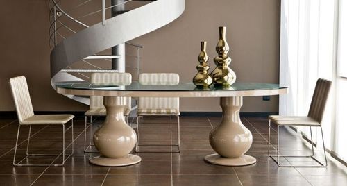 Table à manger design nouveau baroque - GIANNI CR/3915 - CREAZIONI - en cristal / ovale / résidentielle