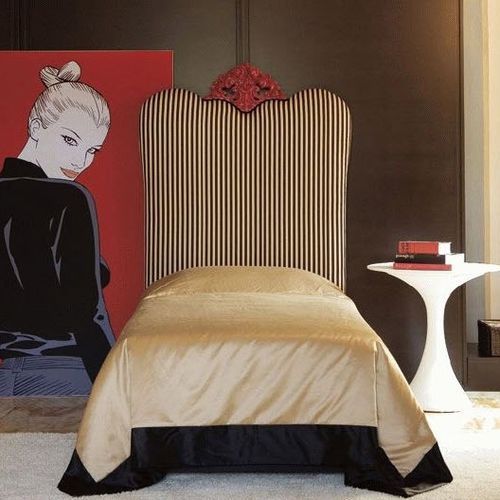Lit simple - SAMUELE CR/611-I - CREAZIONI - design nouveau baroque / en tissu