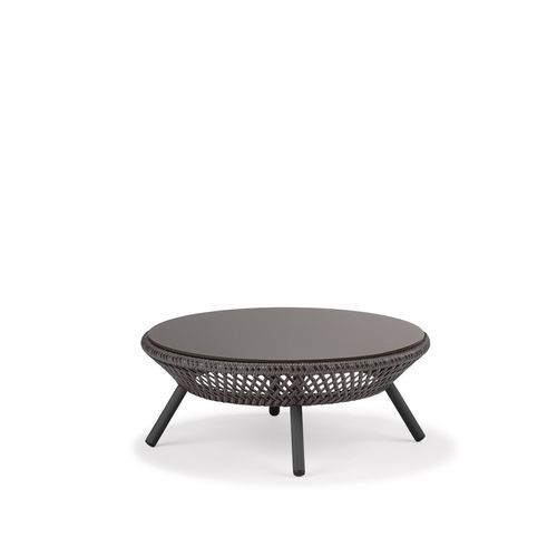 Table basse contemporaine - AHNDA  - DEDON GmbH - en fibres synthétiques / avec piètement en aluminium / ronde
