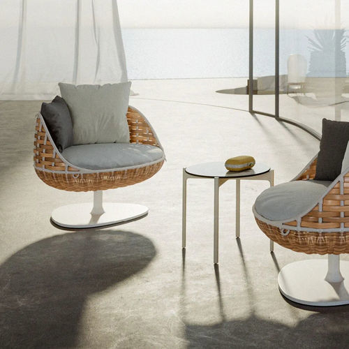 Fauteuil contemporain - SWINGREST - DEDON GmbH - en tissu / aluminium / en teck