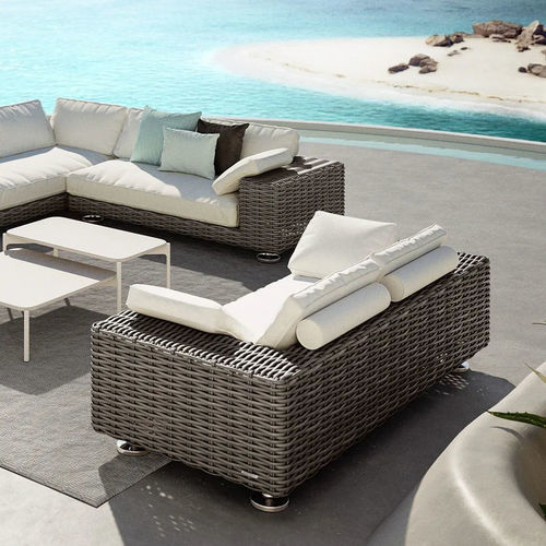 Canapé contemporain - PAROS  - DEDON GmbH - d'extérieur / en tissu / en teck