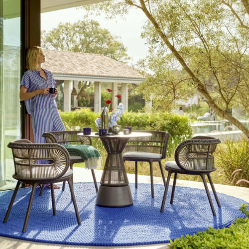 Chaise de salle à manger contemporaine - CIRQL NU - DEDON GmbH - d'intérieur / d'extérieur / en aluminium