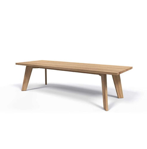 Table à manger en teck - SOLYD - DEDON GmbH - rectangulaire / résistante aux intempéries / résistante aux UV