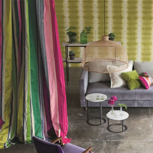 Tissu d'ameublement - ZETANI - DESIGNERS GUILD - pour rideaux / à rayures / en soie