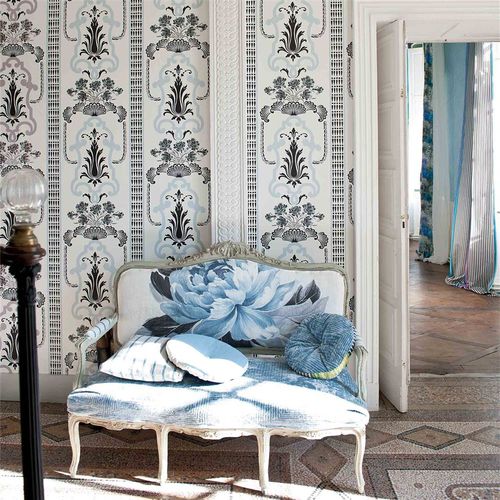 Tissu d'ameublement - SOFIENBERG - DESIGNERS GUILD - pour rideaux / mural / à rayures